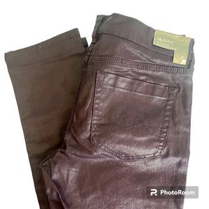Purple NY&C waxed skinny jeans denim pkum